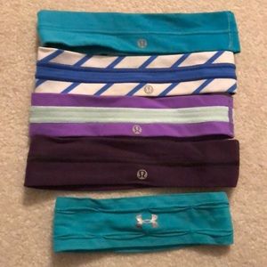 5 LULULEMON and UNDER ARMOUR HEADBAND BUNDLE
